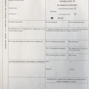 formulaire autorisation import export poudre