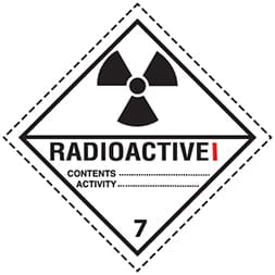 Etiquette de danger classe 7.1 (7A) Radioactive 1