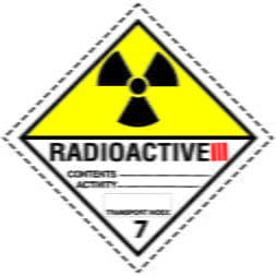 Etiquette de danger classe 7.3 (7C) Radioactive 3