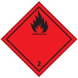 Plaque-étiquette de danger ADR classe 2.1