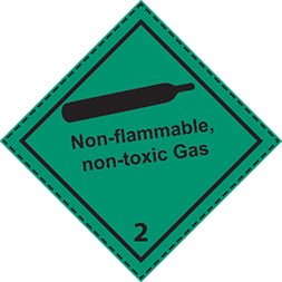 Etiquette de danger 10×10 cm en rouleau, classe 2.2, gaz non inflammable
