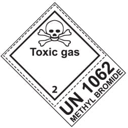 Etiquette de danger 10×10 cm, classe 2.3, Texte TOXIC GAS + CODE UN