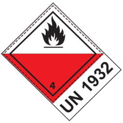 Etiquette de danger 10×13,3 cm en rouleau, classe 4.2, avec code ONU + désignation