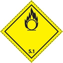 Plaque-étiquette de danger ADR classe 5.1