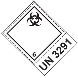 Etiquette de danger 10×13,3 cm en rouleau, classe 6.2 avec code ONU