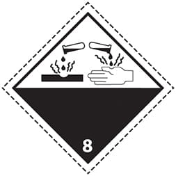 Plaque-étiquette de danger ADR classe 8