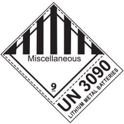 Etiquette de danger 10×13,3 cm en rouleau, classe 9 avec code ONU & désignation et texte MISCELLANEOUS