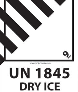 Etiquette UN 1845 Carbon dioxyde Dry Ice