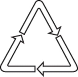 Etiquette tactile en triangle