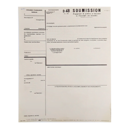 Formulaire D 48 soumission Modèle 1963